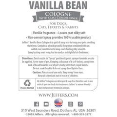 Jeffers Cologne with Coat Conditioner for Dogs & Cats, 16 oz, Vanilla Bean